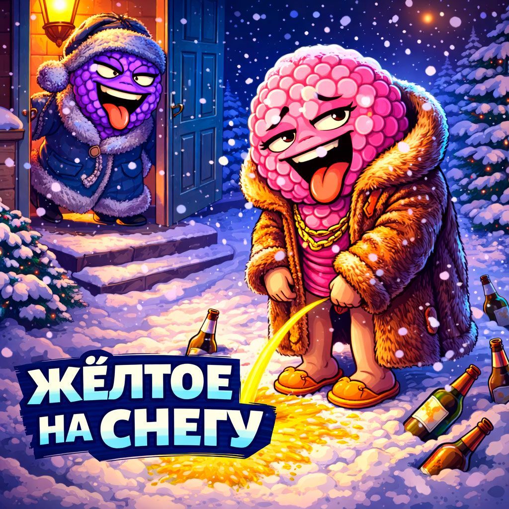 Желтое на снегу